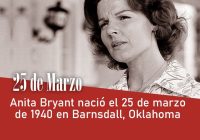 Anita Bryant nació en Barnsdall, Oklahoma, el 25 de marzo de 1940