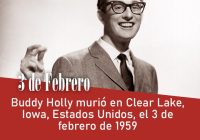 Buddy Holly murió en Clear Lake, Iowa, Estados Unidos, el 3 de febrero de 1959