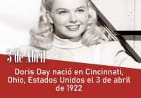 Doris Day nació en Evanston, Ohio, el 3 de abril de 1922
