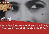 Mercedes Simone nació en Villa Elisa, Buenos Aires el 21 de abril de 1904